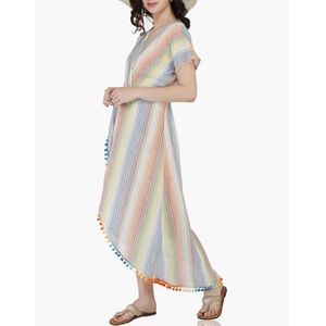 America & Beyond size Small rainbow stripe coverup